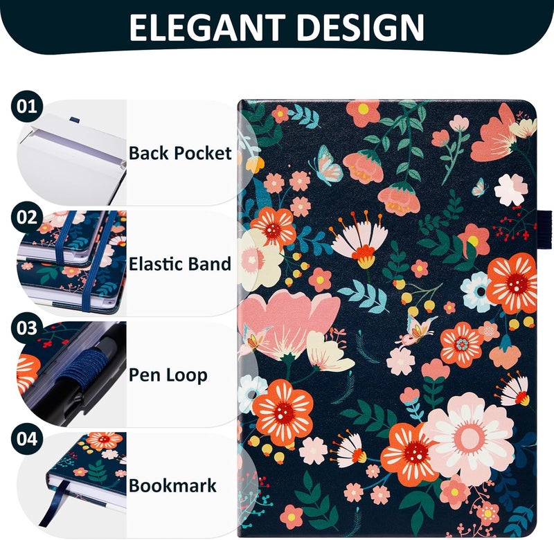 COMKISO Store Address Book with Individual Alphabetical Tabs Laminated, Large Print Address Book with 468 Wide Lining Entry Spaces, Change of Address Labels, Hardcover Address Book 5.7 x 8.5" - Floral - Image 5